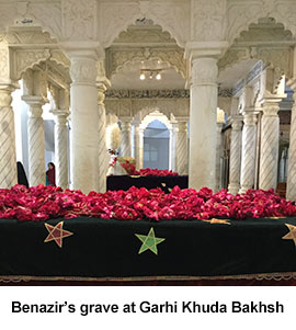 Benazir's grave at Garhi Khuda Bakhsh